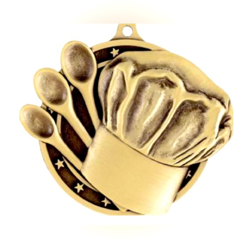 2" Chef Medal 3D Diecast Achievement Award Cooking Competitions Culinary Events